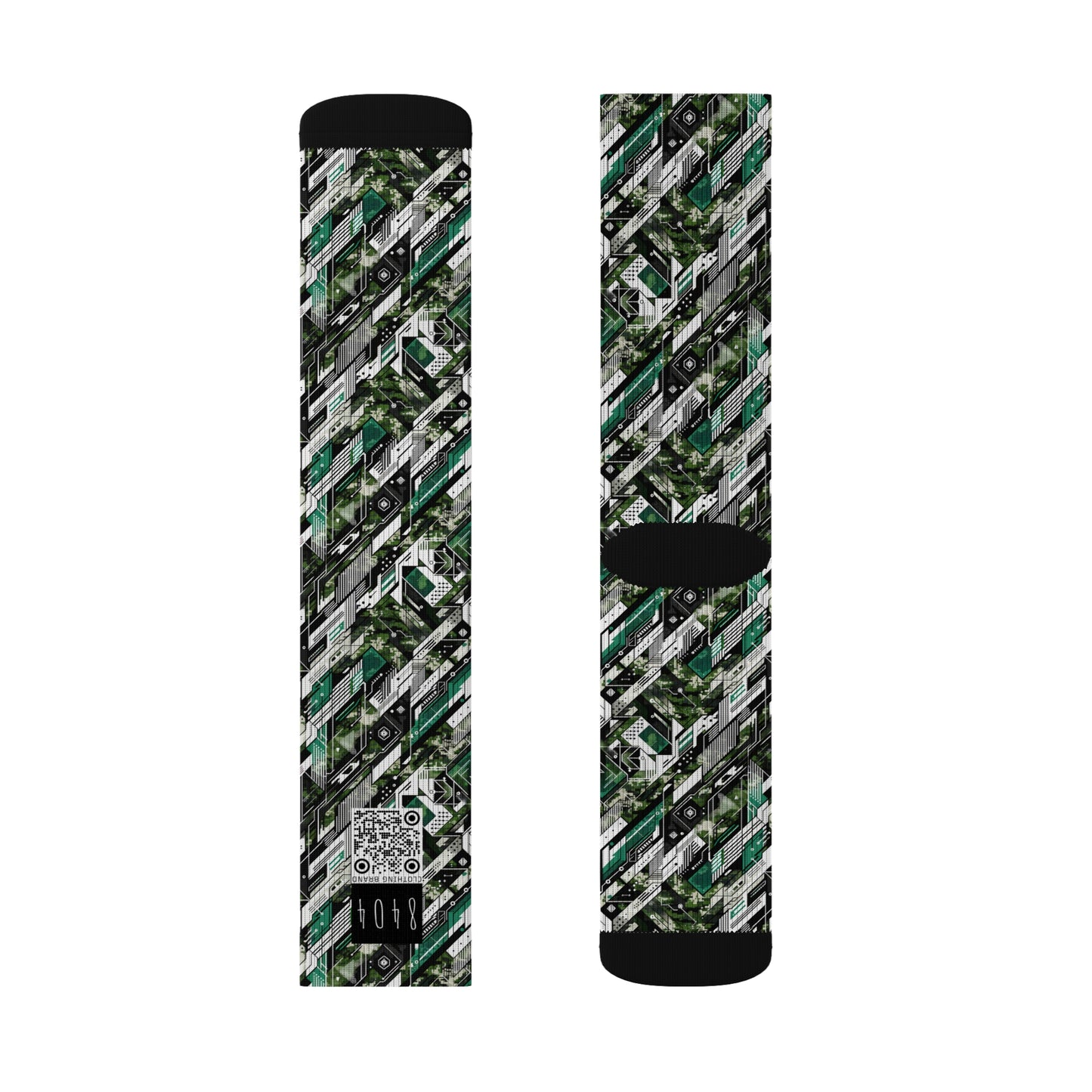 Tech Camo Fusion Tech-Forward Streetwear With a Futuristic Edge Sublimation Socks - 8404 Design-63