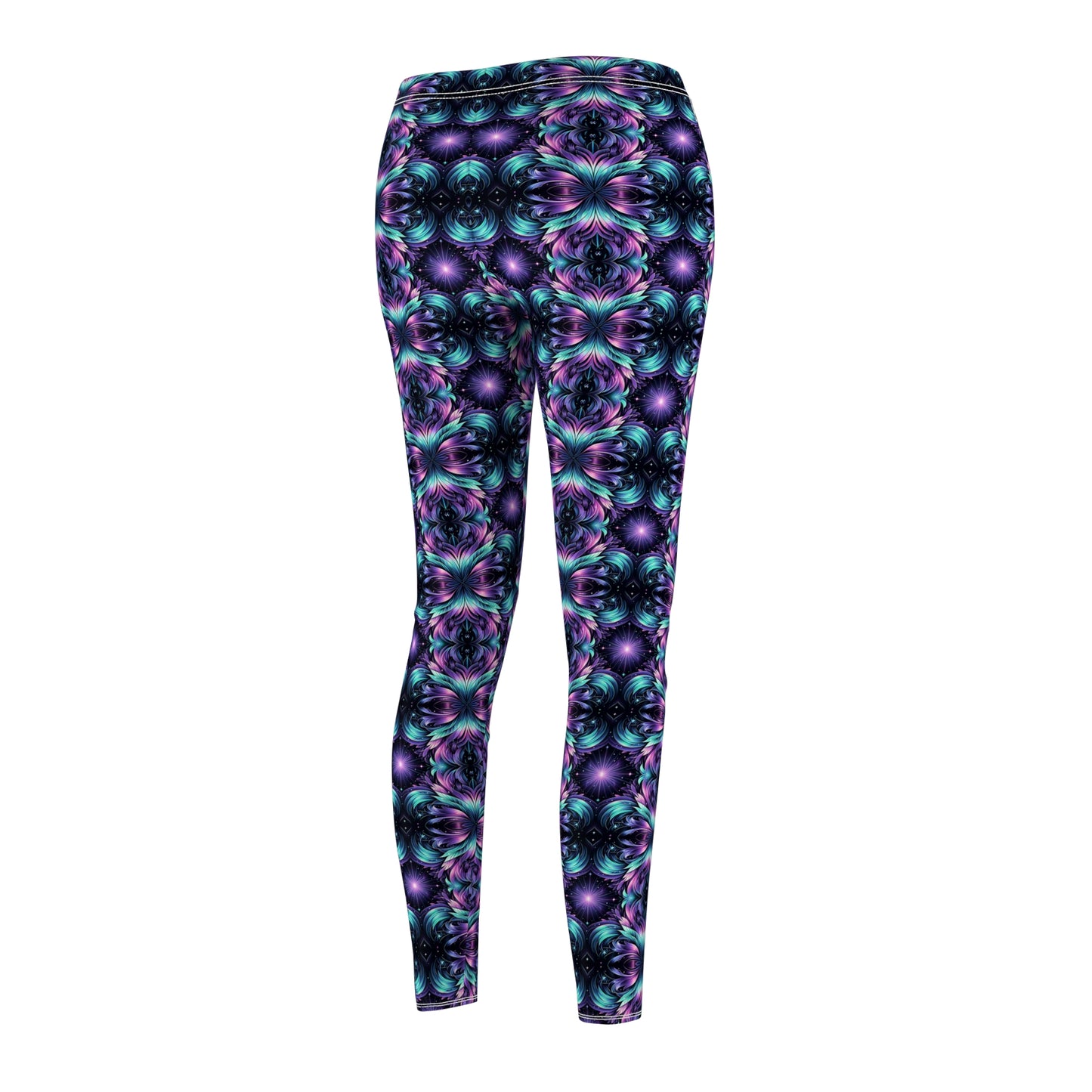 Iridescent Dream Futuristic Tech Women's Cut & Sew Casual Leggings - 8404 Design-60