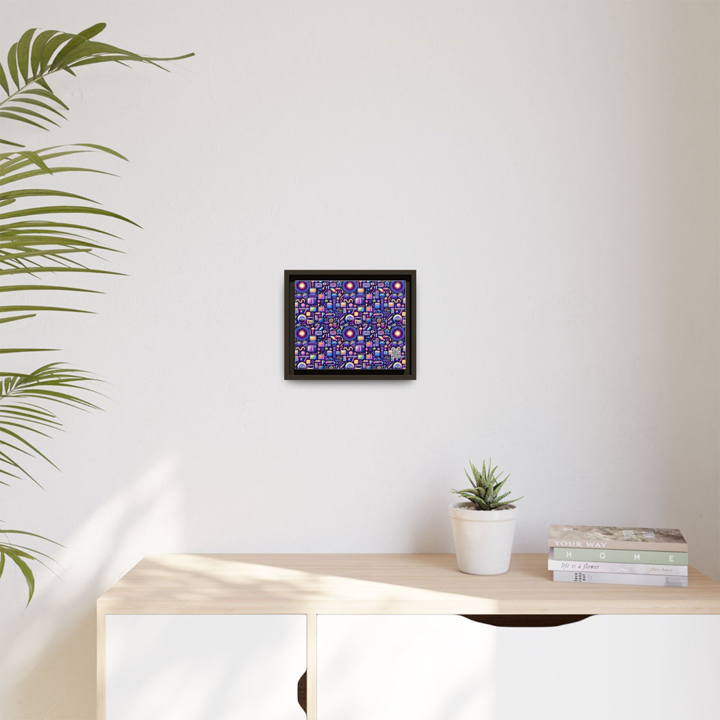 Digital Nostalgia Modern Retro Fusion Matte Canvas, Framed (multi-Color) - 8404 Design-64 B