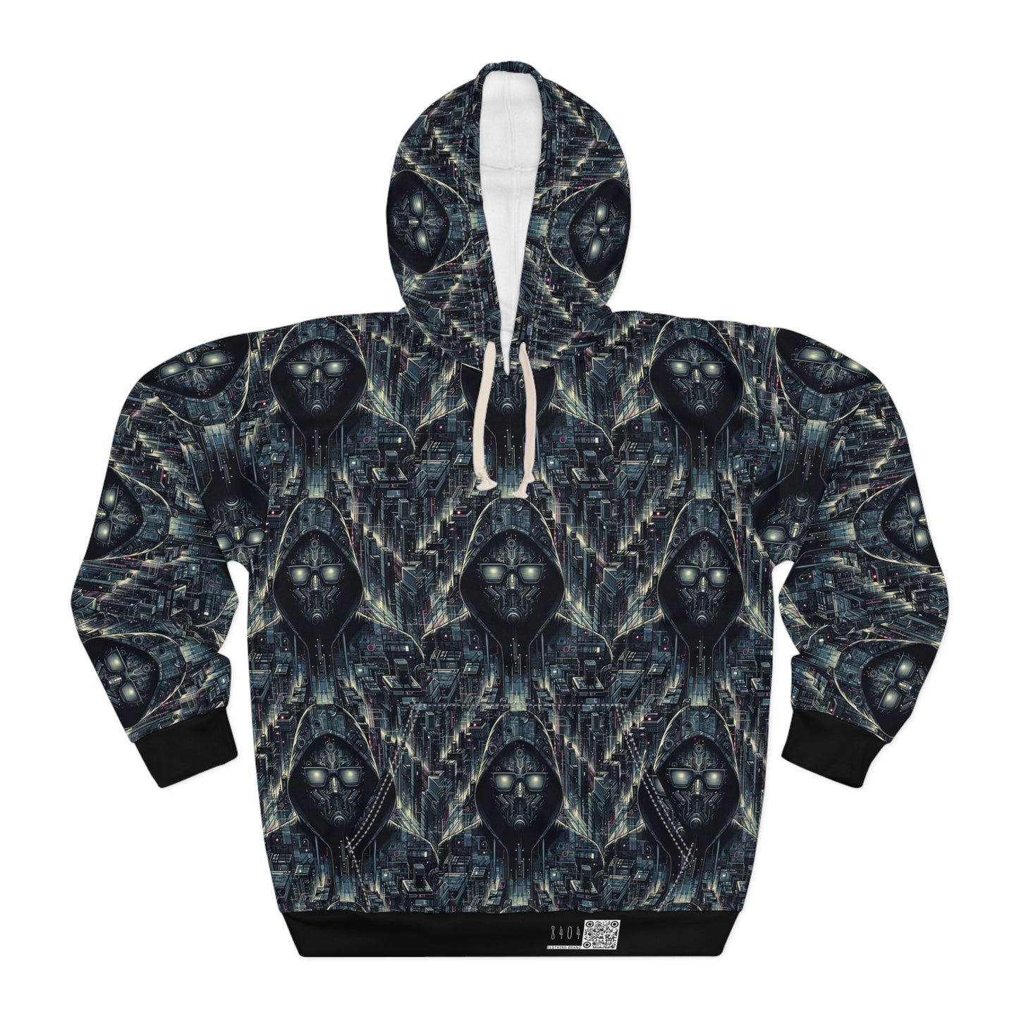 Tech Noir Aesthetics Sleek Tech Streetwear Pullover Hoodie - 8404 Design-56