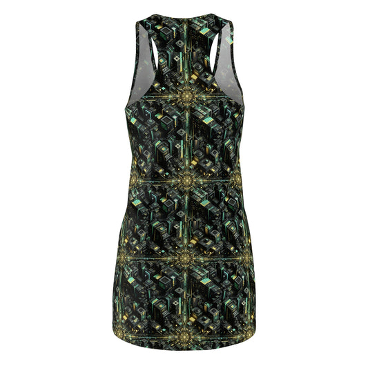 Tech Noir Graphics Tech-Inspired Streetwear Women's Cut & Sew Racerback Dress - 8404 Design-66