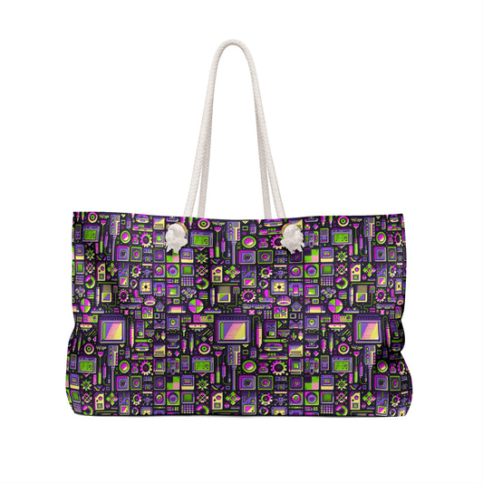 Digital Nostalgia Remix Modern Vintage Fusion Weekender Bag - 8404 Design-67