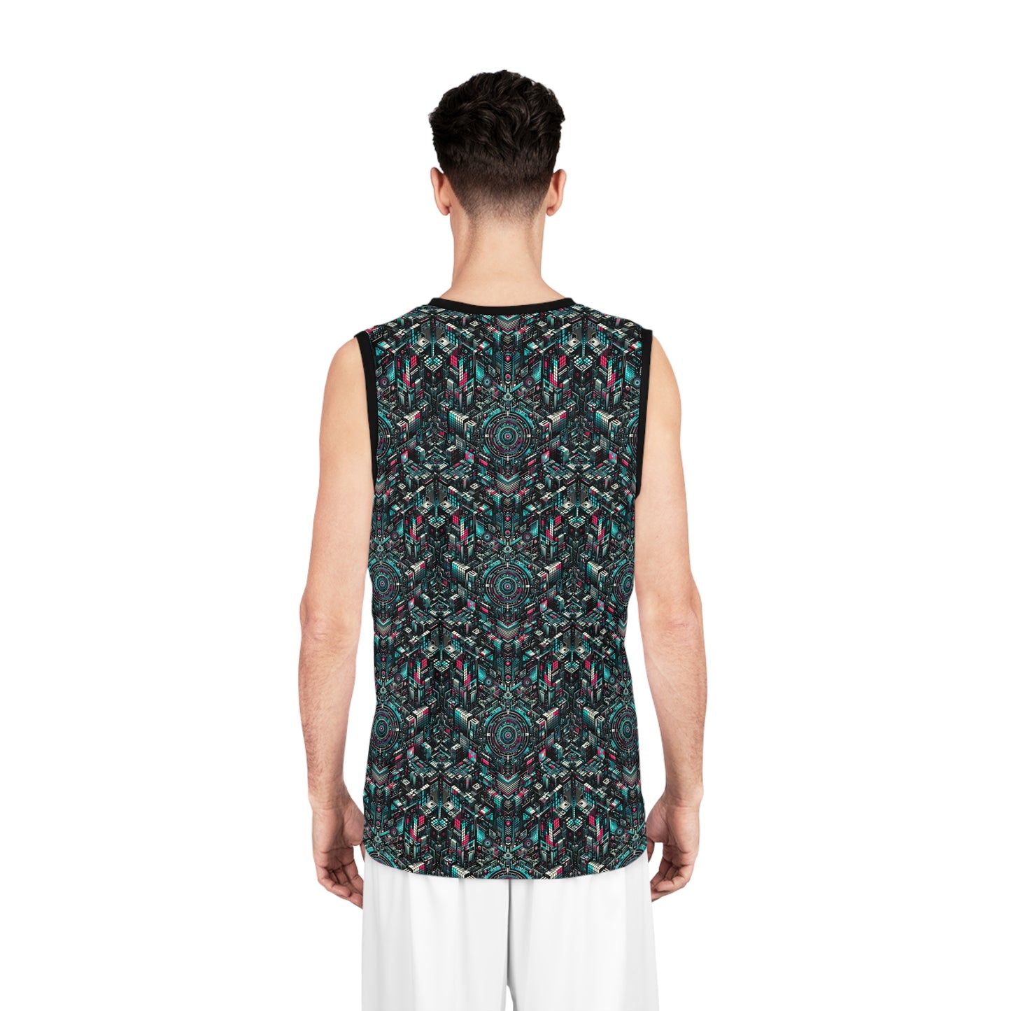 Digital Rebellion Tech-Inspired Streetwear Basketball Jersey - 8404 Design-54