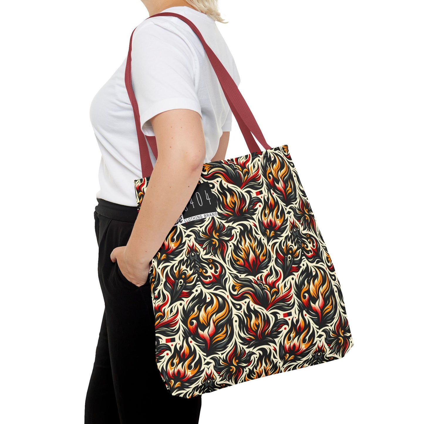 Fire & Flames Bold Streetwear Statement Tote Bag - 8404 Design-57