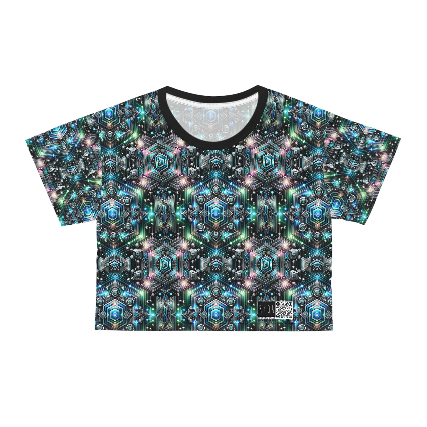 Tech-Infused Futurism Futuristic Tech Crop Tee - 8404 Design-63