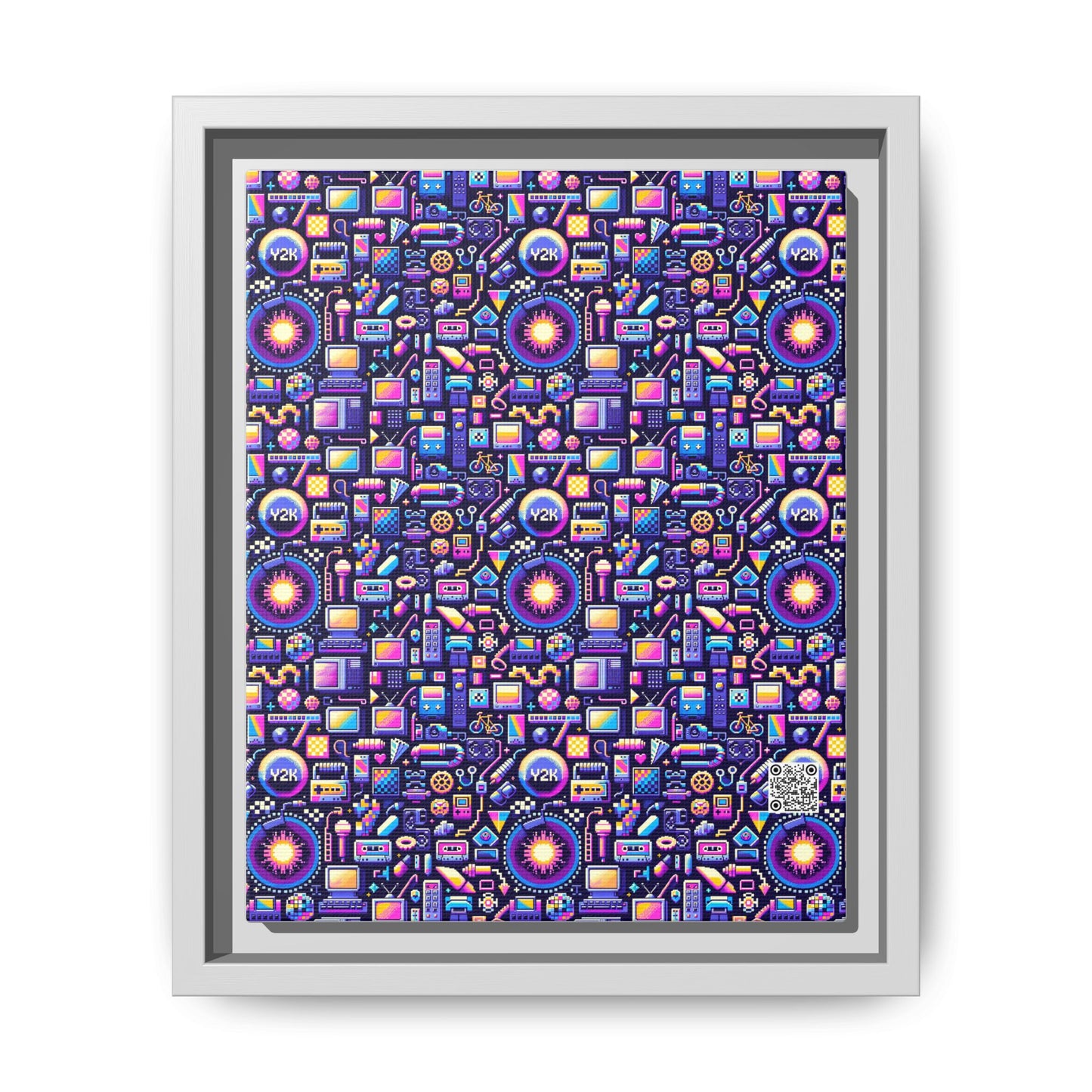 Digital Nostalgia Modern Retro Fusion Matte Canvas, Framed (multi-Color) - 8404 Design-64 B