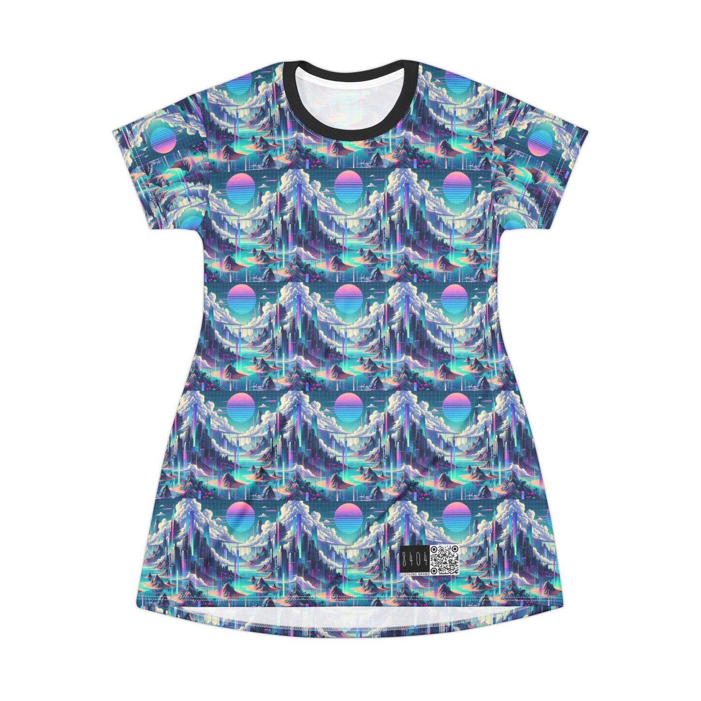 Digital Dreamscapes Digitally-Inspired Streetwear With a Dreamy, Surreal Twist T-Shirt Dress - 8404 Design-53