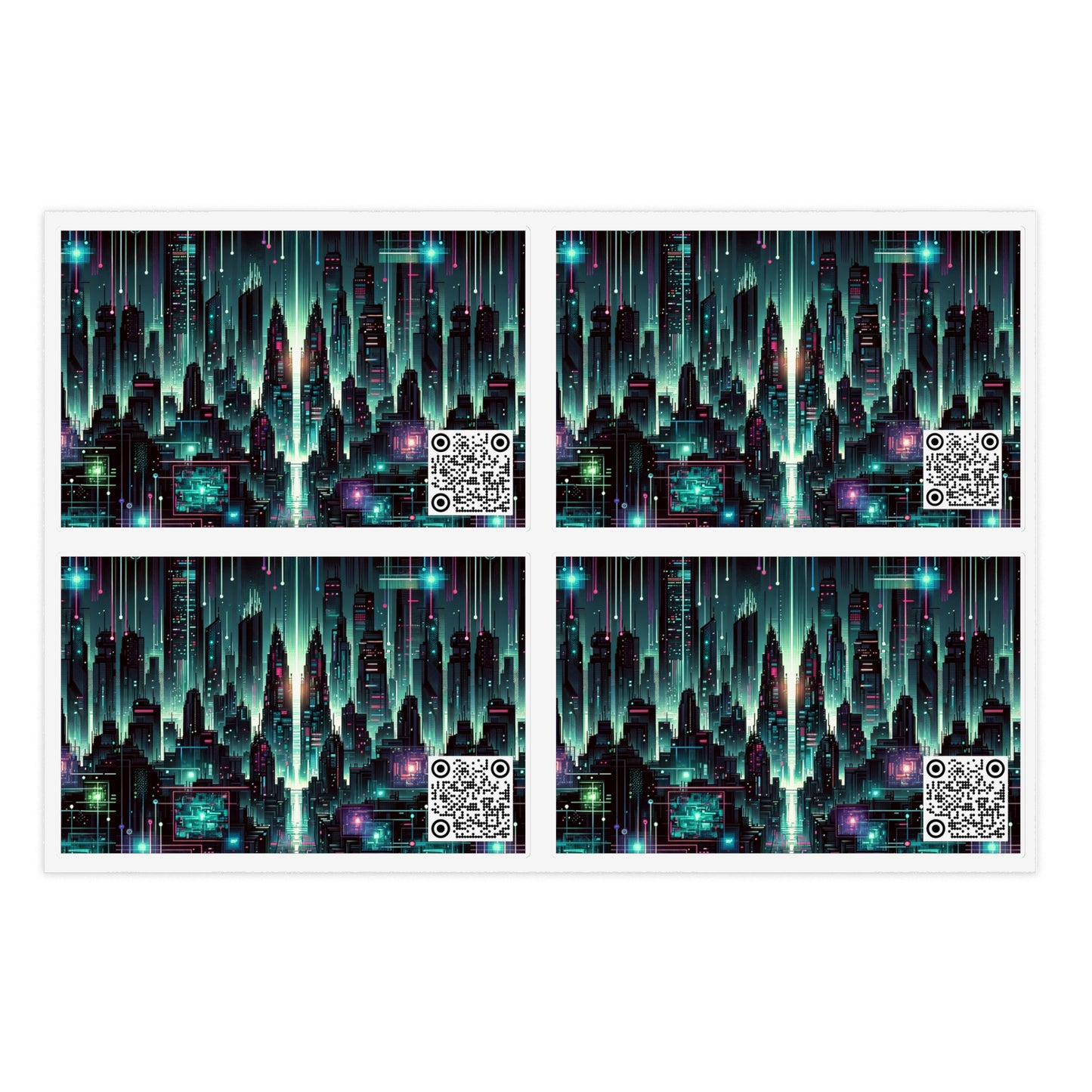 Tech Noir Graphics Cyberpunk Tech Aesthetic Sticker Sheets - 8404 Design-69