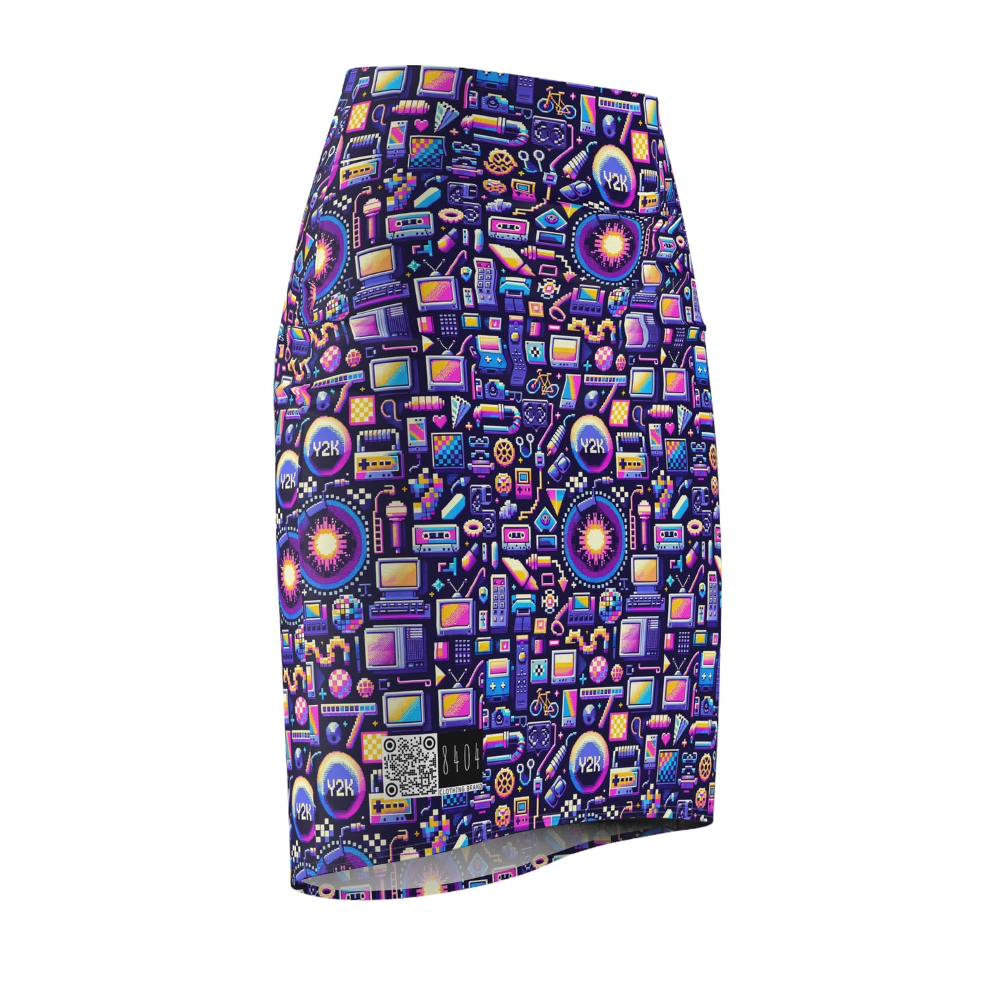 Digital Nostalgia Modern Retro Fusion Women's Pencil Skirt - 8404 Design-64