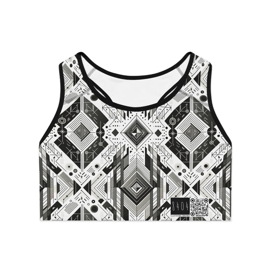 Digital Minimalism Minimalist Tech Sports Bra - 8404 Design-51