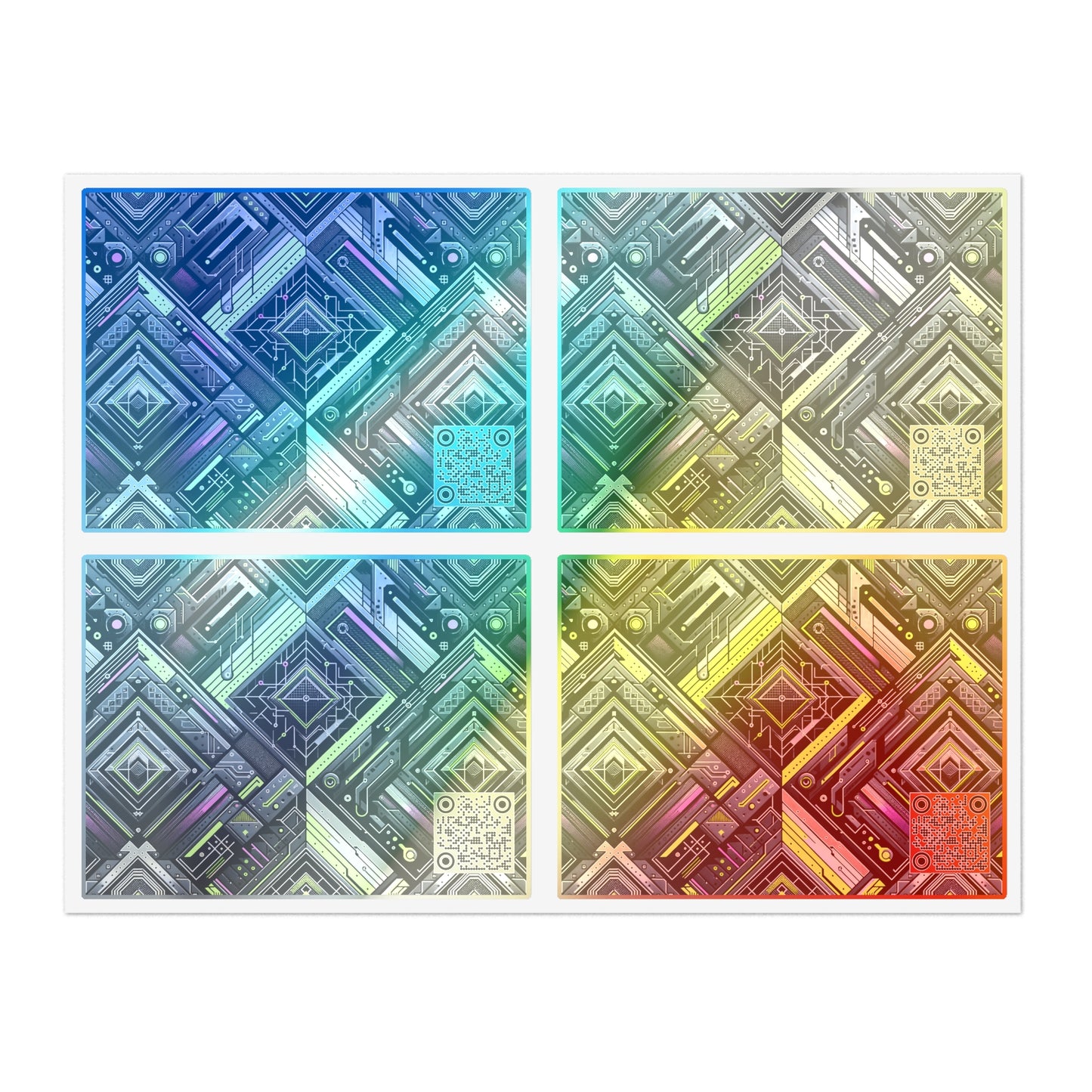 Retro Futurism Graphics Tech-Forward Streetwear Sticker Sheets - 8404 Design-60