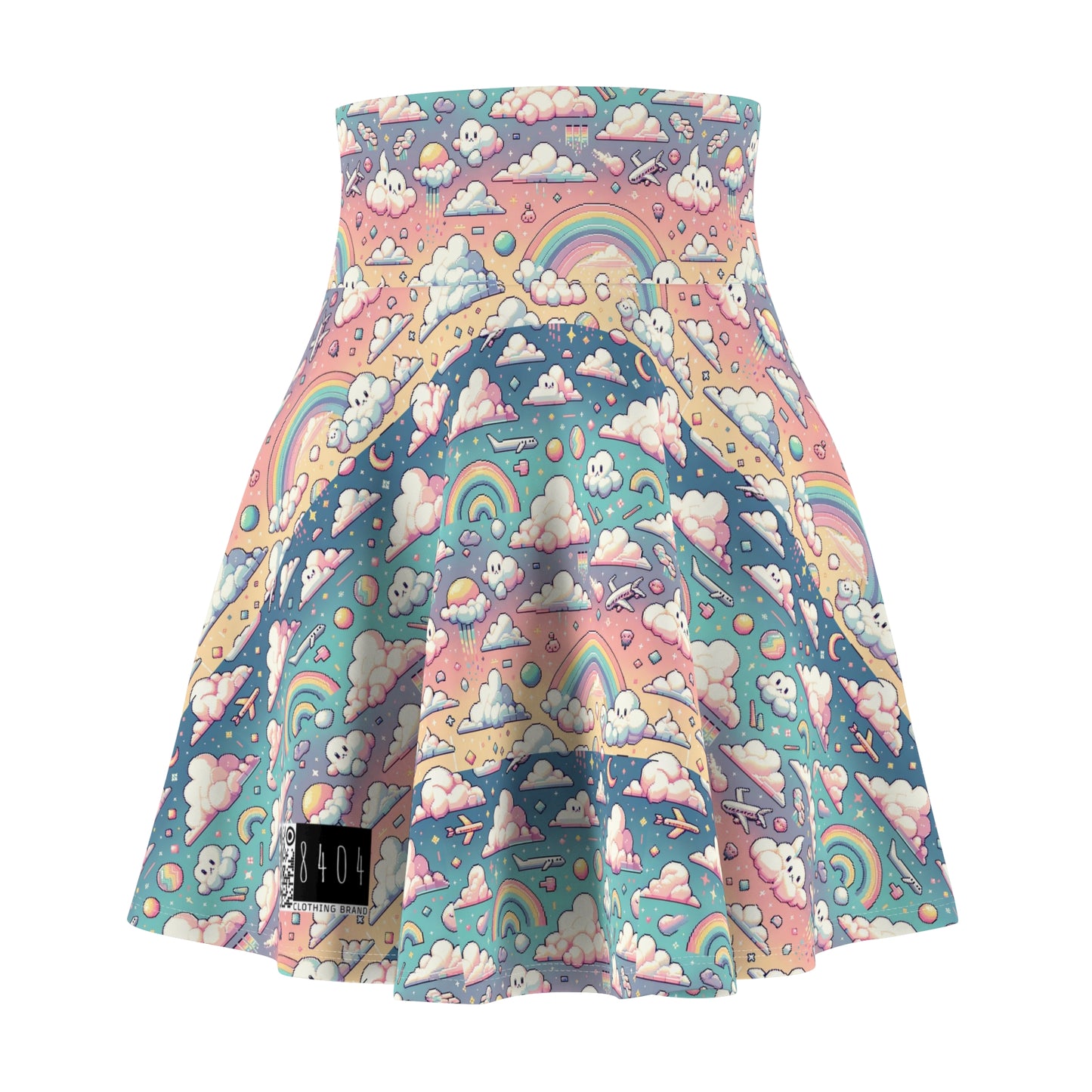 Digital Dreamland Whimsical and Nostalgic Streetwear With a Digital Twist Women's Skater Skirt - 8404 Design-58