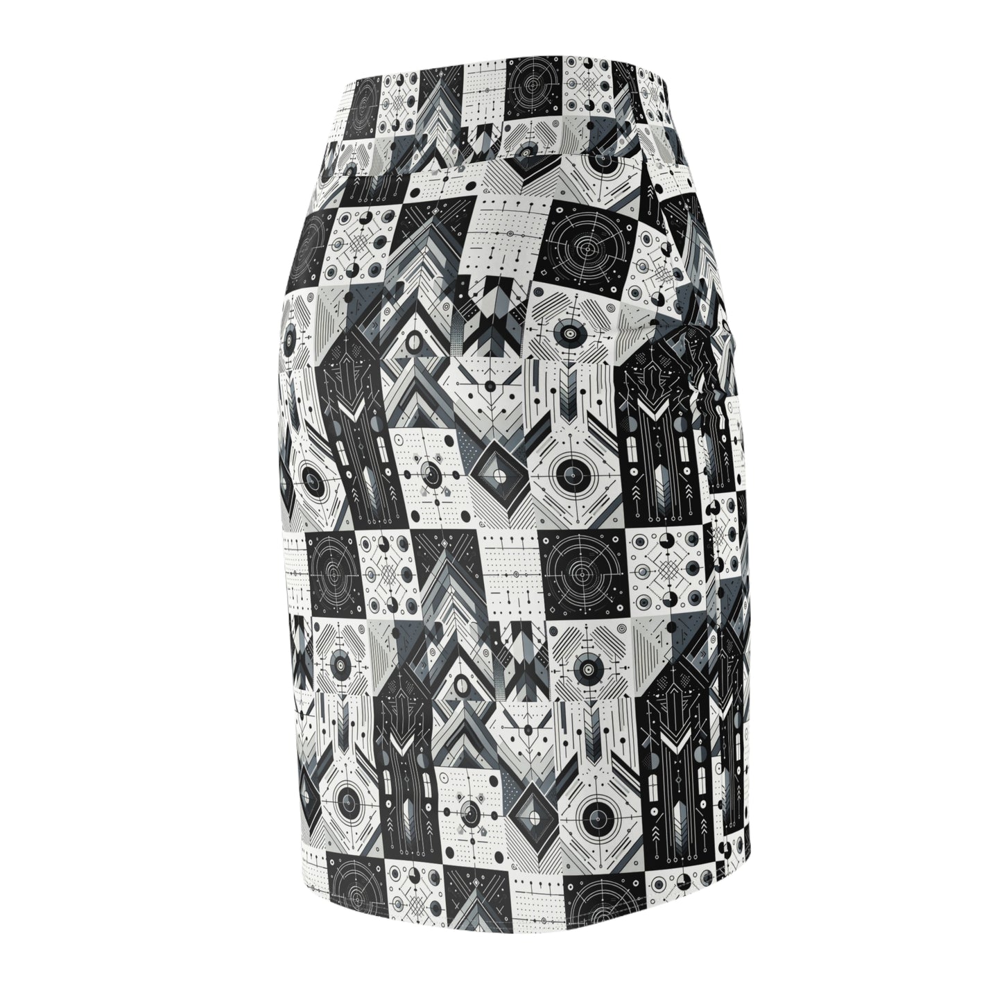 Digital Minimalism Minimalist Tech Women's Pencil Skirt - 8404 Design-50