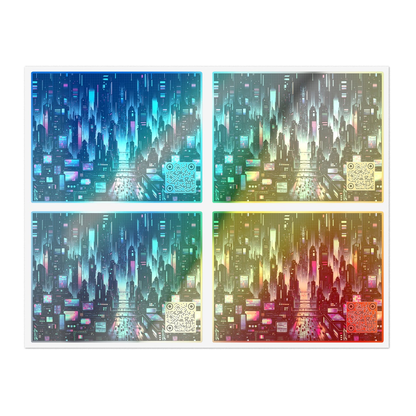 Tech Noir Graphics Cyberpunk Tech Aesthetic Sticker Sheets - 8404 Design-57