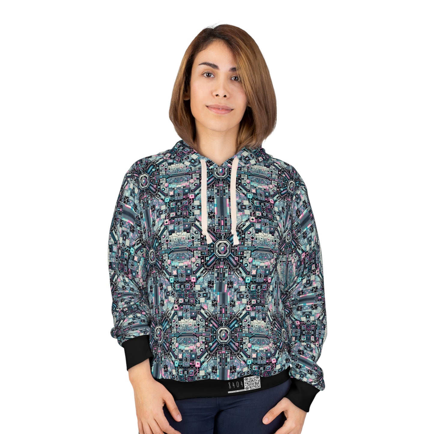 Digital Renaissance Tech-Forward Maximalism Pullover Hoodie - 8404 Design-44