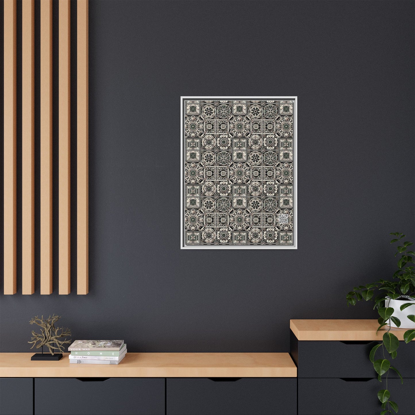 Cyber Garden Party Tech Garden Extravaganza Matte Canvas, Framed (multi-Color) - 8404 Design-45 A