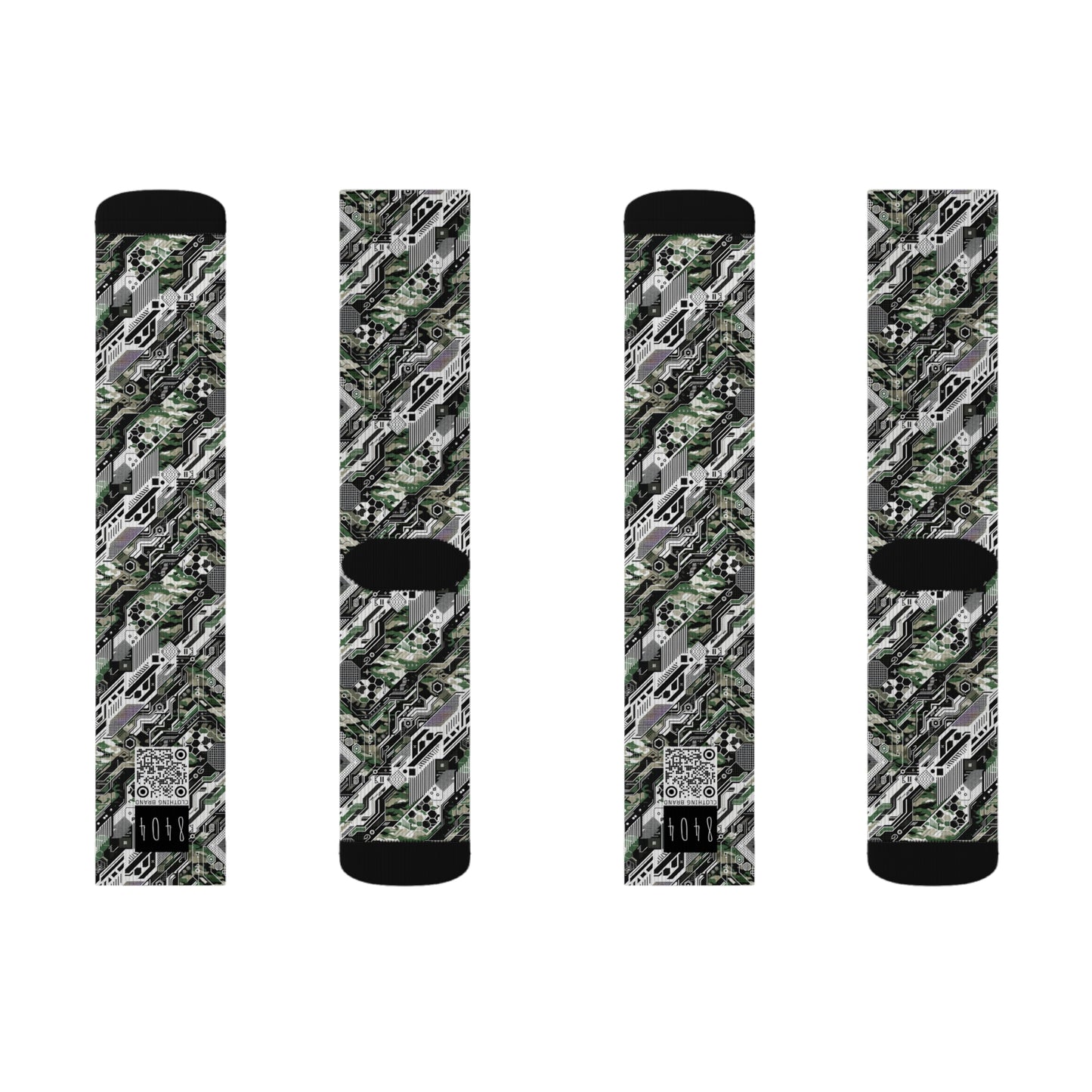 Tech Camo Fusion Tech-Forward Streetwear With a Futuristic Edge Sublimation Socks - 8404 Design-46