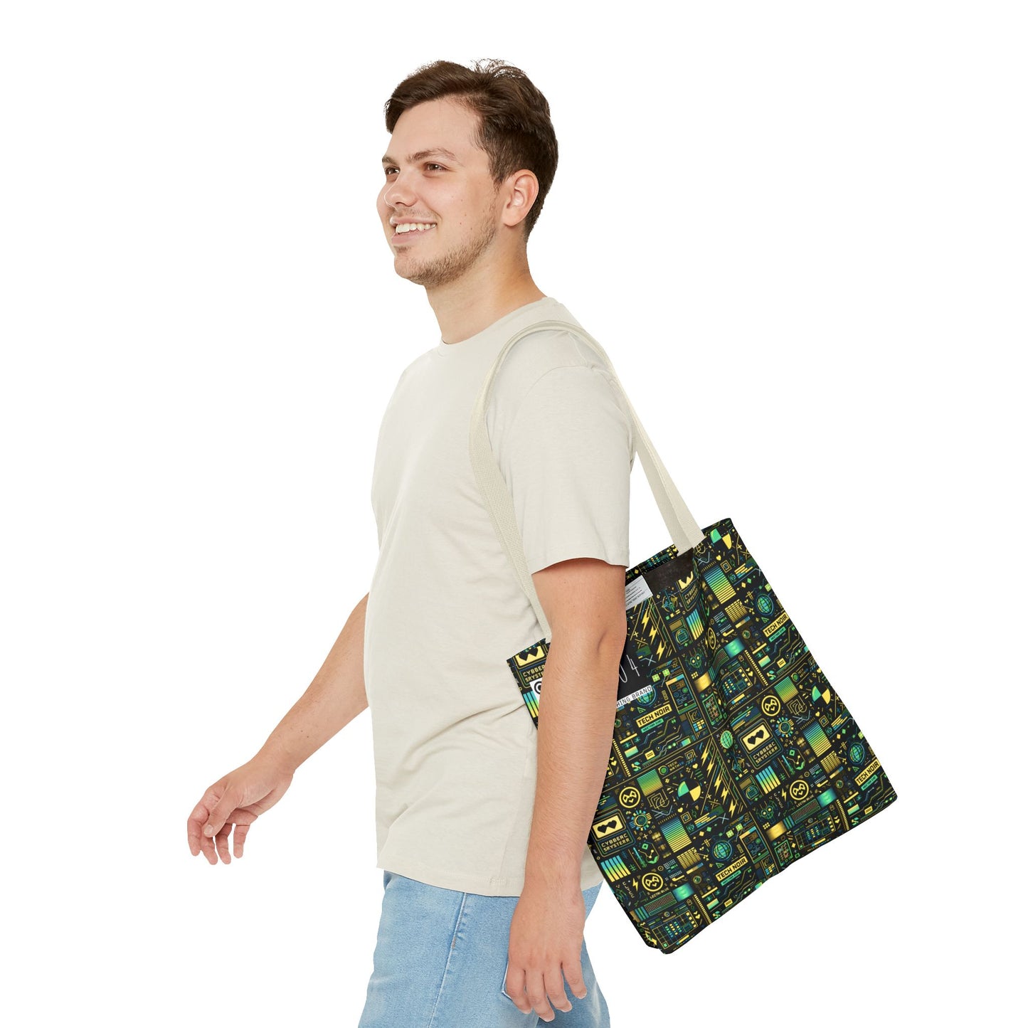 Digital Dystopia Tech Noir Tote Bag - 8404 Design-57