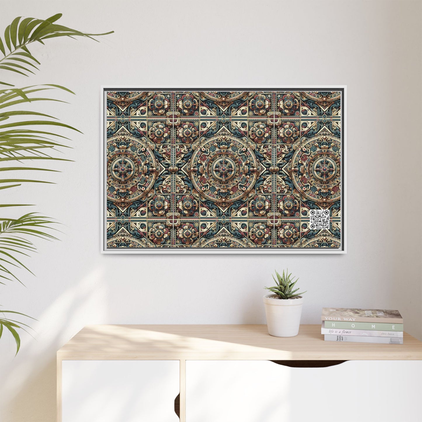 Urban Renaissance Historical Fusion With Street Edge Matte Canvas, Framed (multi-Color) - 8404 Design-57 A