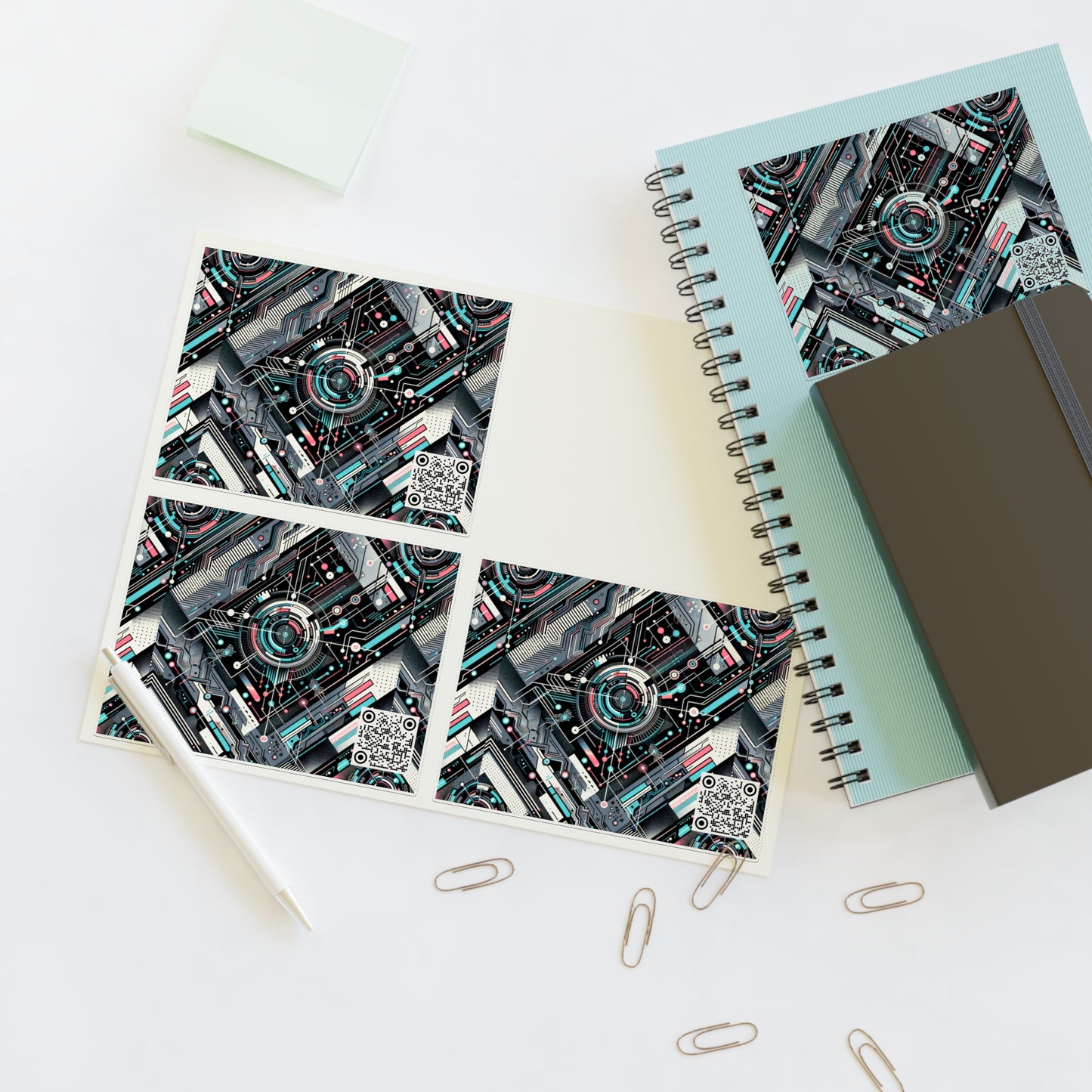 Tech-Infused Athleisure Tech-Forward Streetwear Sticker Sheets - 8404 Design-44