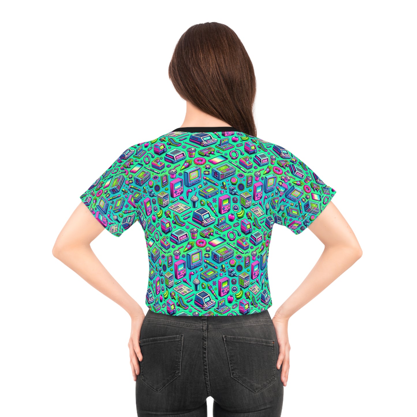 Y2k Revival Nostalgic Futurism Crop Tee - 8404 Design-48