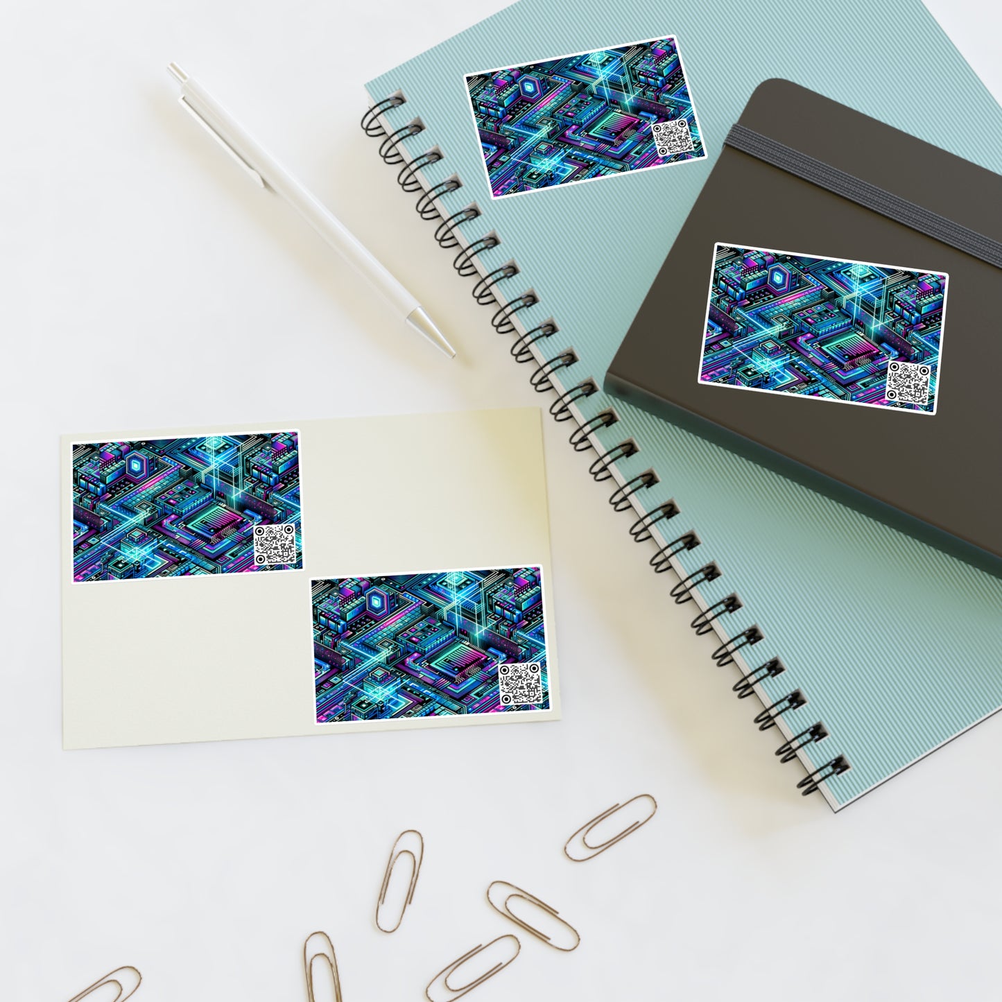 Digital Dreamland Futuristic Tech Aesthetic Sticker Sheets - 8404 Design-42