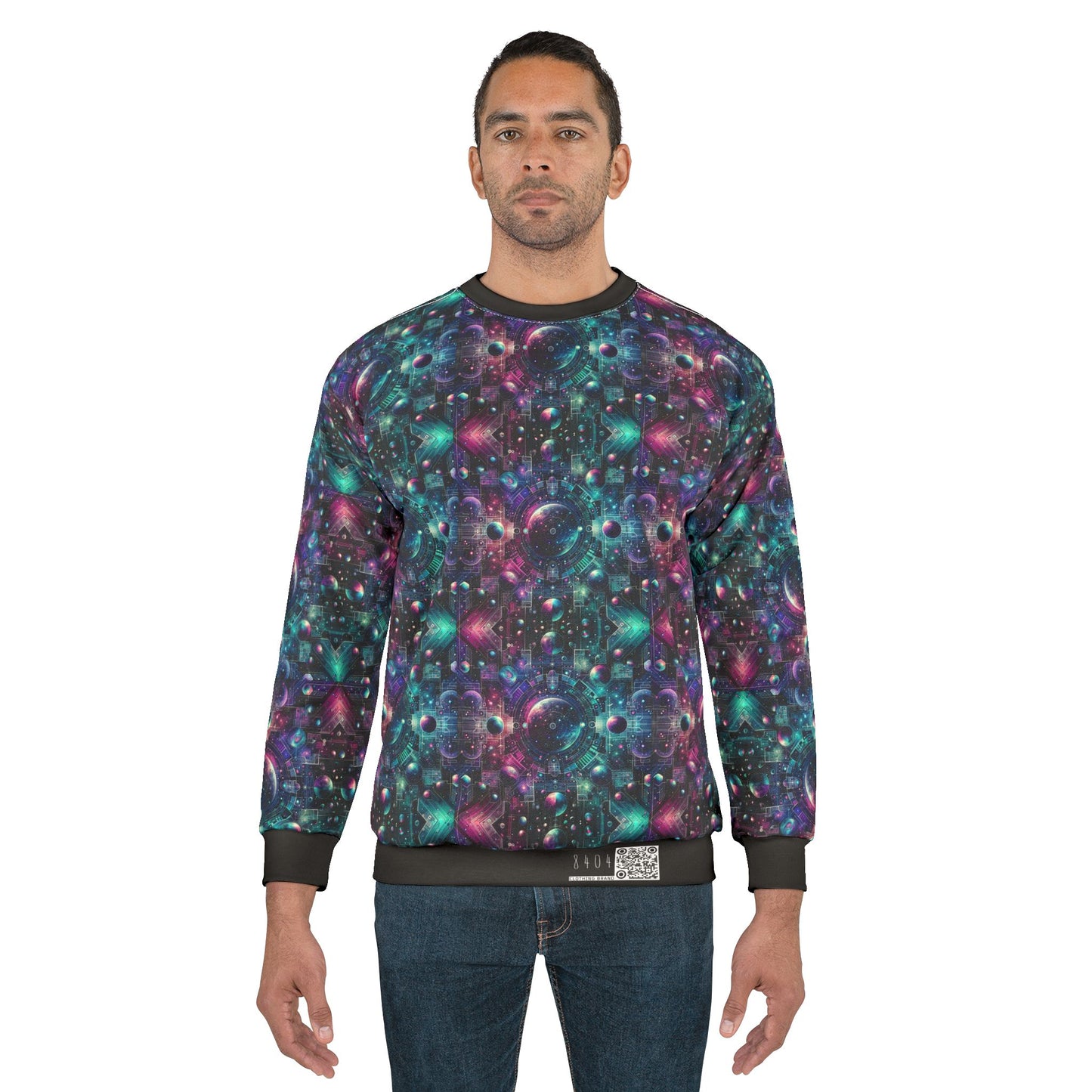 Galactic Hues Tech-Forward Cosmic Fusion Sweatshirt - 8404 Design-59