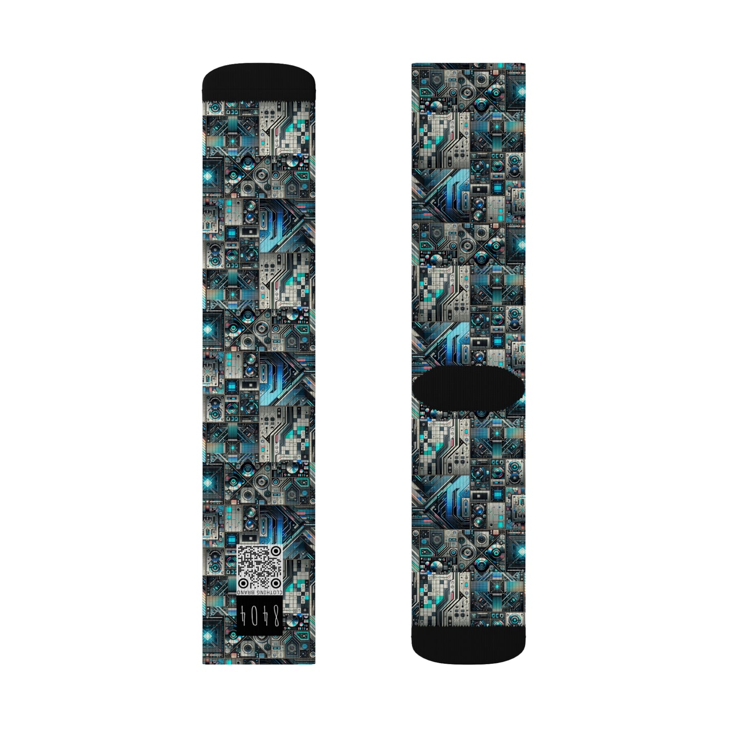 Tech-Infused Futurism Sleek Tech Edge Sublimation Socks - 8404 Design-48
