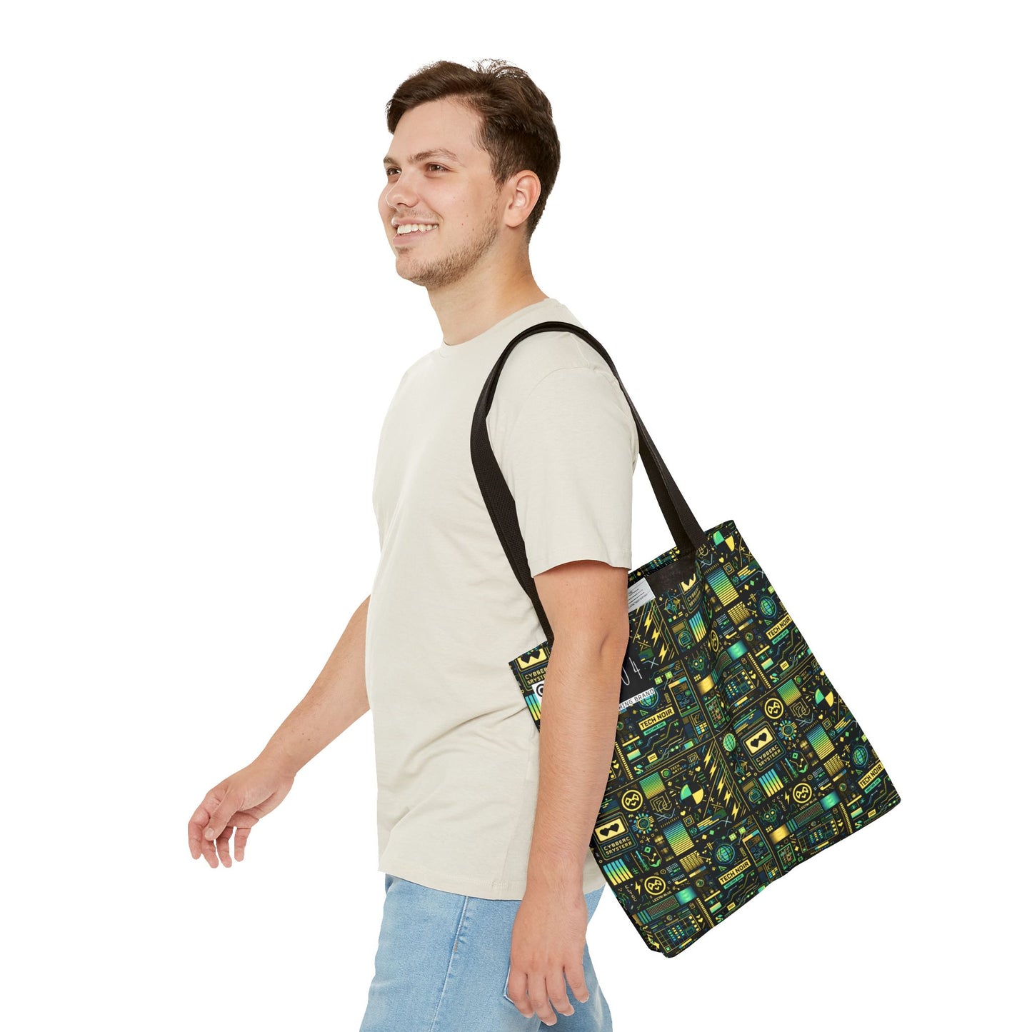Digital Dystopia Tech Noir Tote Bag - 8404 Design-57