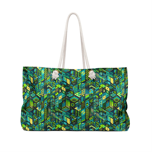 Tech-Infused Neon Tech-Forward Streetwear Weekender Bag - 8404 Design-61