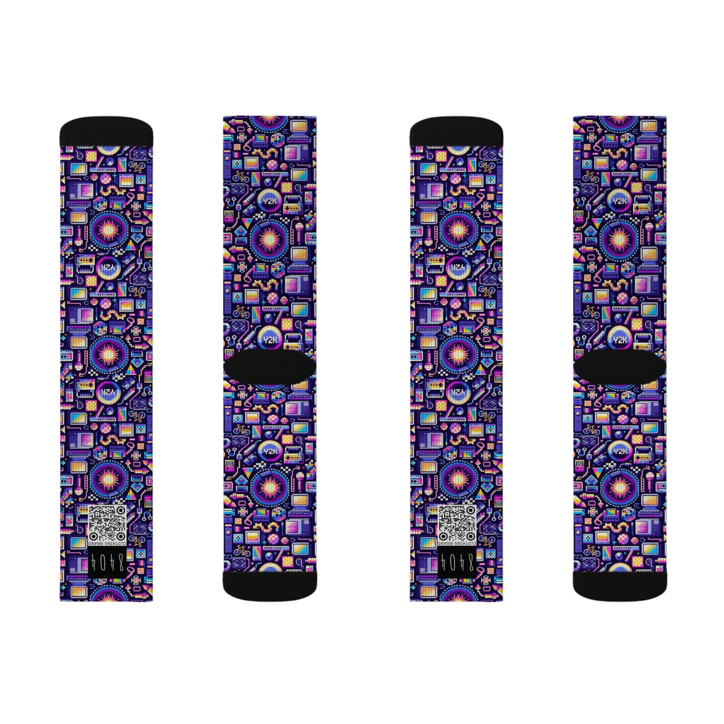 Digital Nostalgia Modern Retro Fusion Sublimation Socks - 8404 Design-64