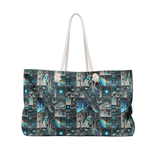 Tech-Infused Futurism Sleek Tech Edge Weekender Bag - 8404 Design-48