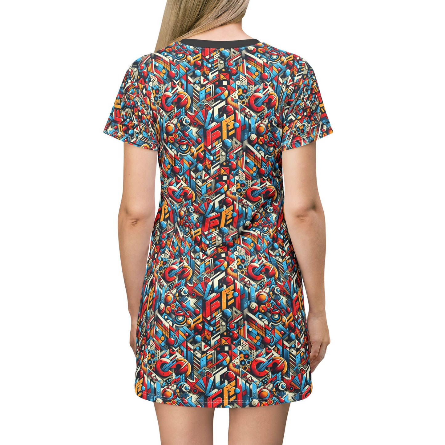 Neo-Traditional Street Art Modern Street Art Fusion T-Shirt Dress - 8404 Design-67