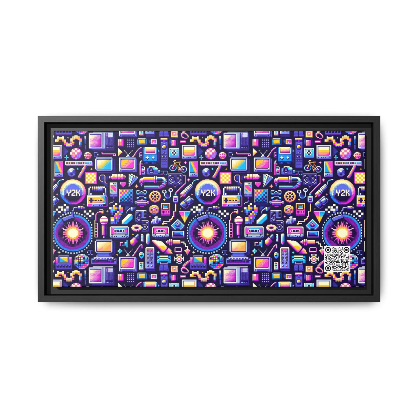 Digital Nostalgia Modern Retro Fusion Matte Canvas, Framed (multi-Color) - 8404 Design-64 B