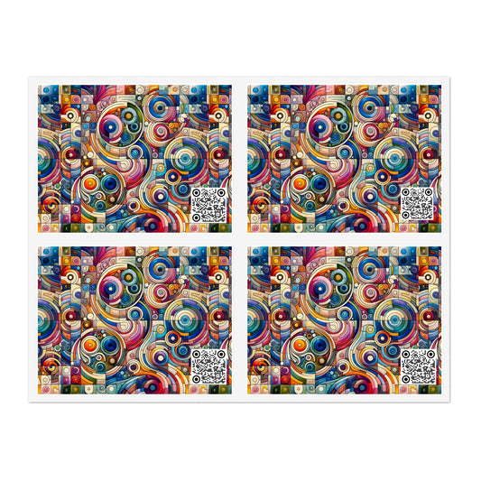 Digital Artistic Expression Artistic Streetwear Sticker Sheets - 8404 Design-49