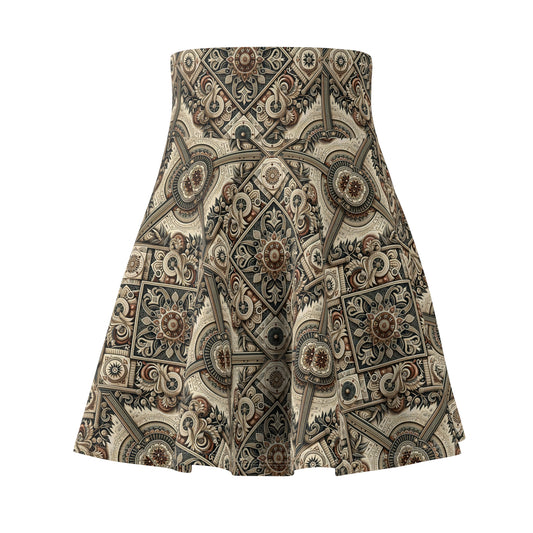 Graphic Workwear Capsule Artisanal Workwear Fusion Women's Skater Skirt - 8404 Design-61