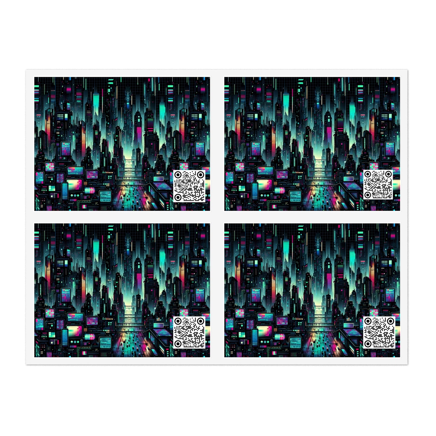 Tech Noir Graphics Cyberpunk Tech Aesthetic Sticker Sheets - 8404 Design-57