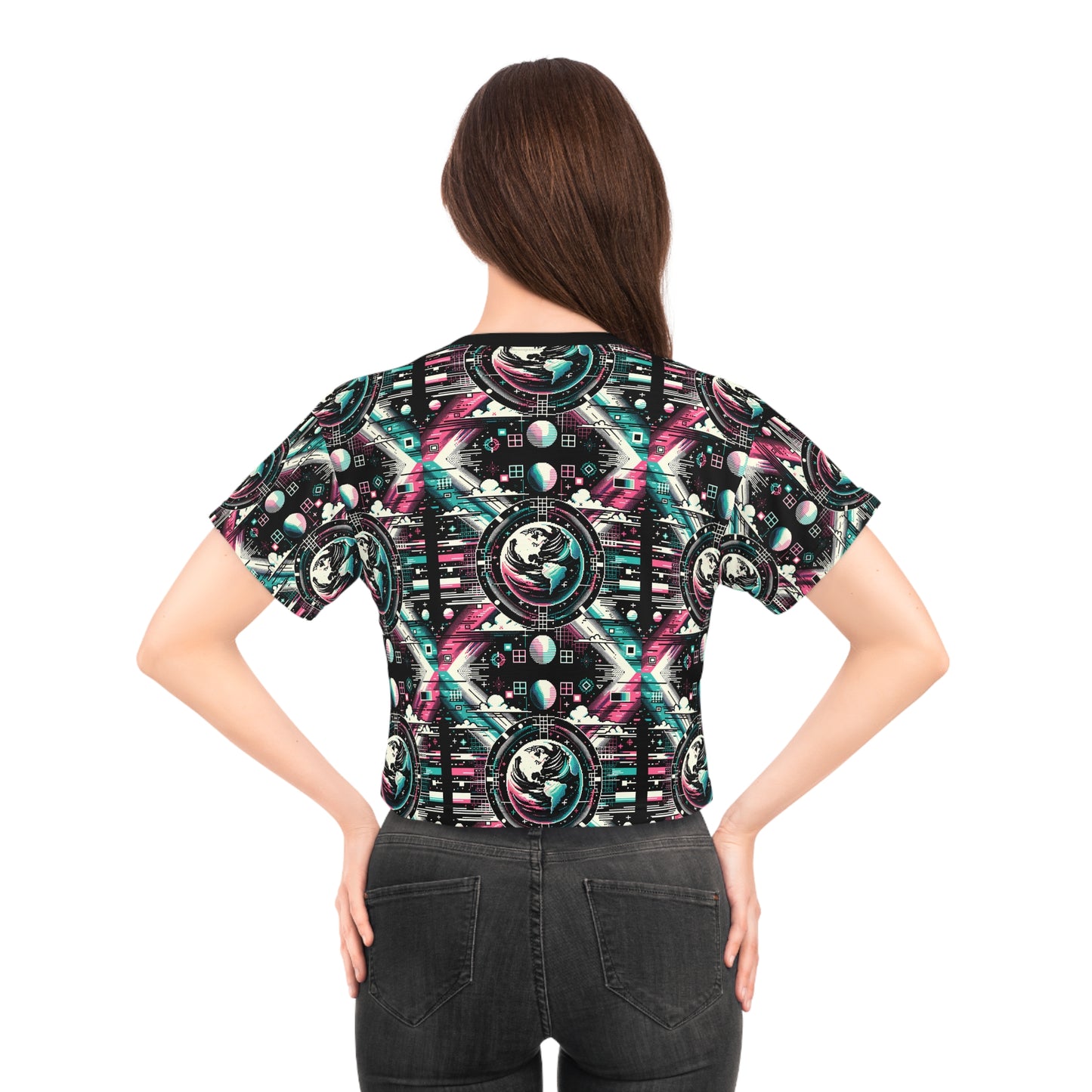 Digital Artistry Digital-native Streetwear Crop Tee - 8404 Design-62