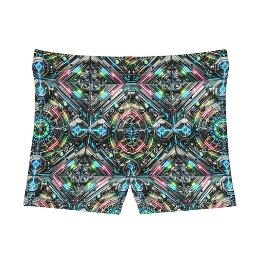 Tech-Infused Futurism Futuristic Tech Women's Shorts - 8404 Design-53
