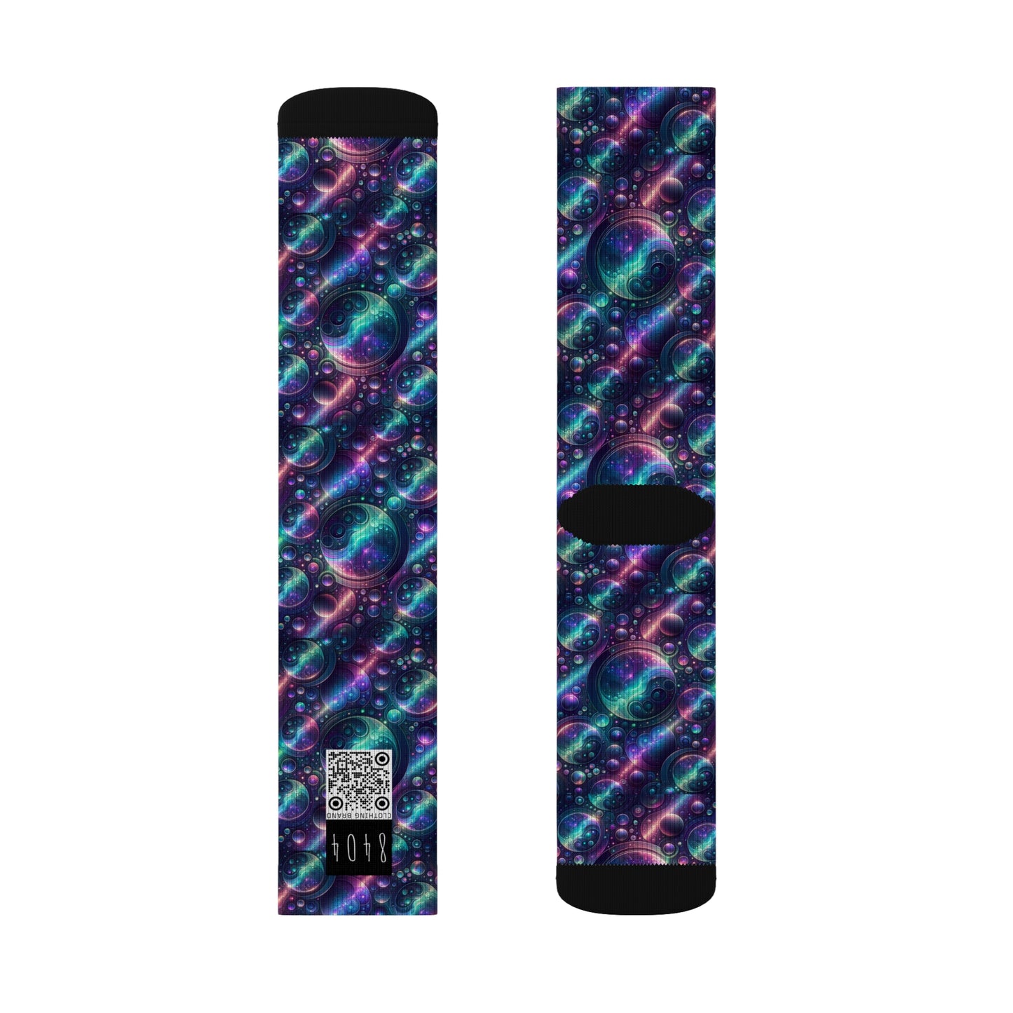Iridescent Tech Fusion Tech-Forward Streetwear Sublimation Socks - 8404 Design-51