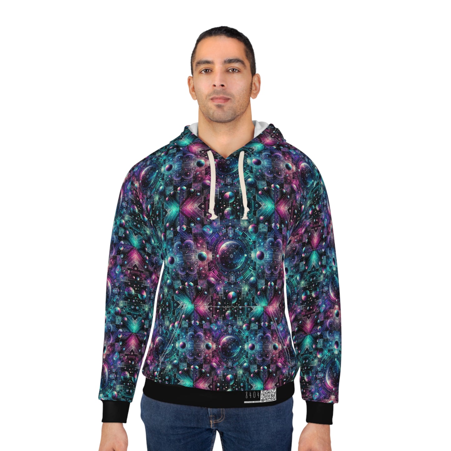 Galactic Hues Tech-Forward Cosmic Fusion Pullover Hoodie - 8404 Design-59