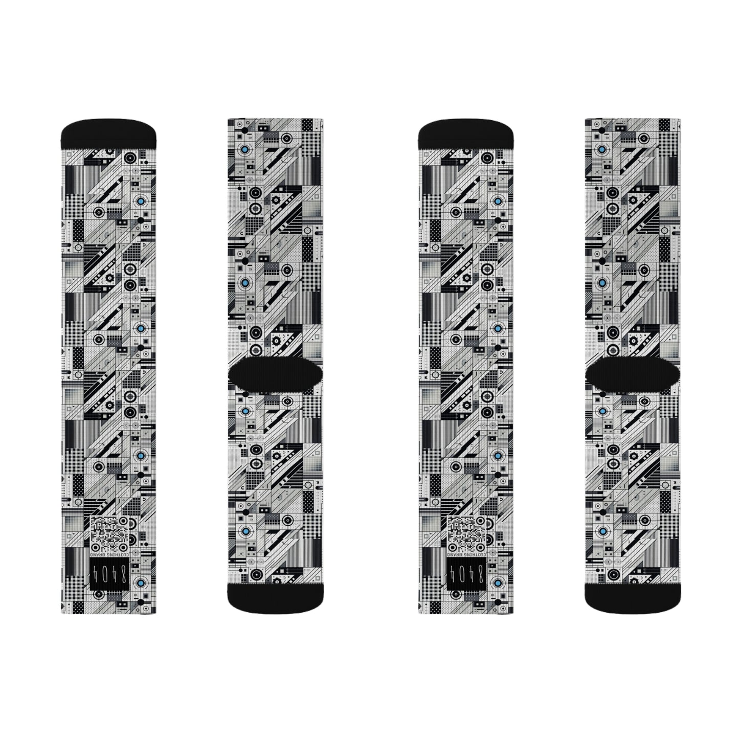 Digital Minimalism Minimalist Tech Sublimation Socks - 8404 Design-52