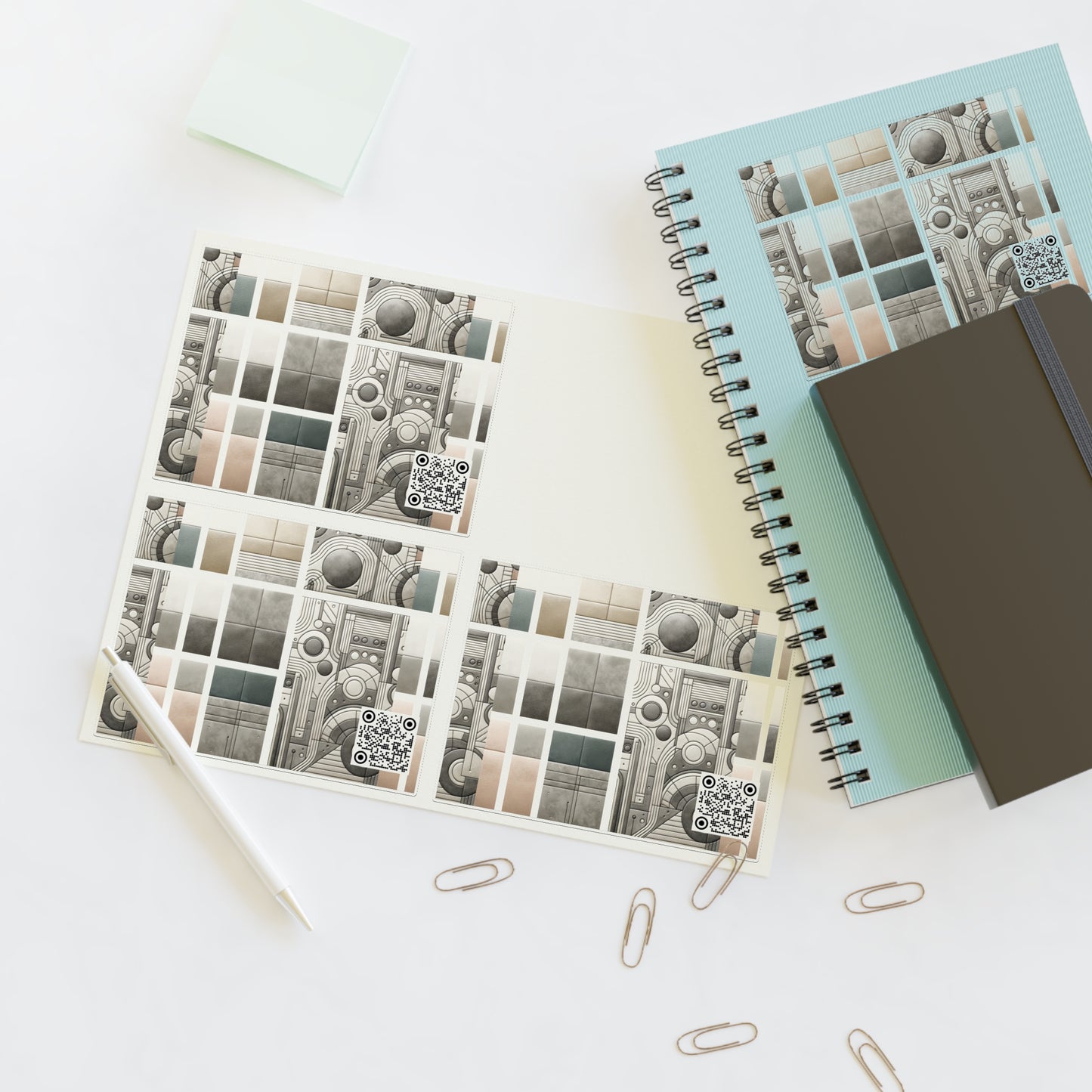 Tech Utility Chic Tech-Forward Minimalist Sticker Sheets - 8404 Design-59