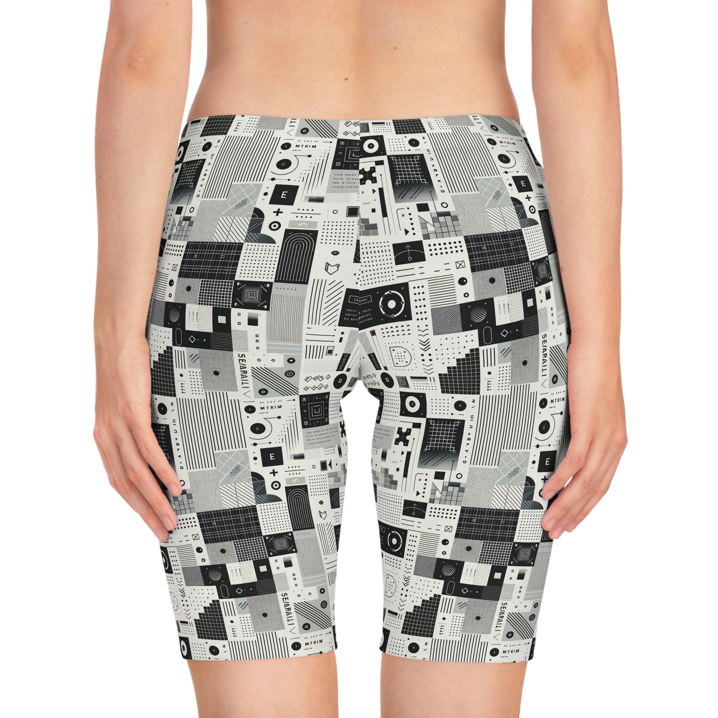 Digital Minimalism Minimalist Tech Women's Bike Shorts - 8404 Design-50