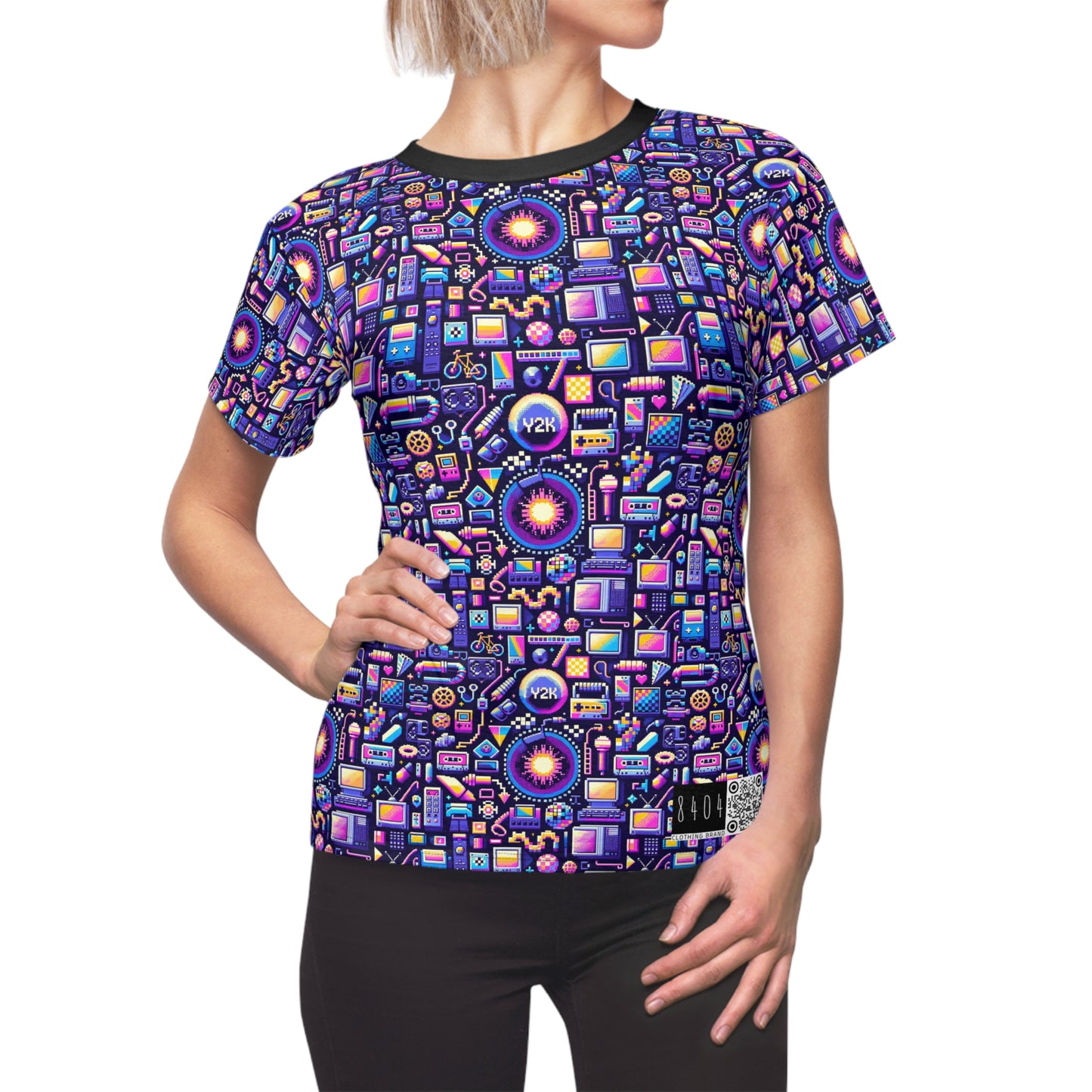 Digital Nostalgia Modern Retro Fusion Women's Cut & Sew Tee - 8404 Design-64
