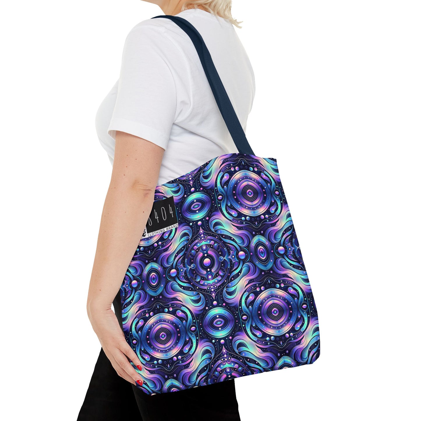 Iridescent Tech Fusion Tech-Forward Streetwear Tote Bag - 8404 Design-62