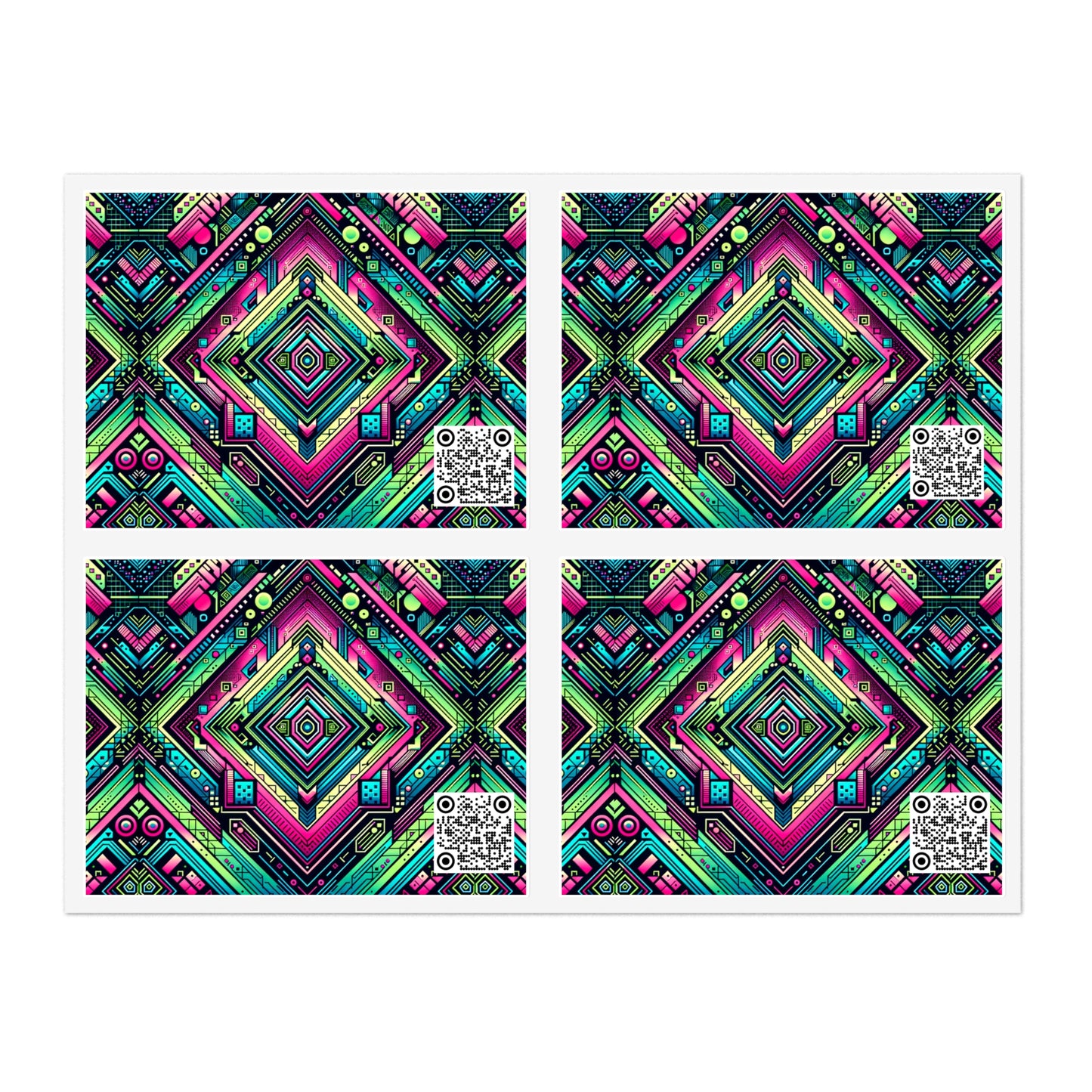 Tech-Infused Graphics Tech-Forward Streetwear Sticker Sheets - 8404 Design-51