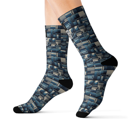 Tech-Inspired Utility Tech-Forward Streetwear With Utilitarian Edge Sublimation Socks - 8404 Design-44