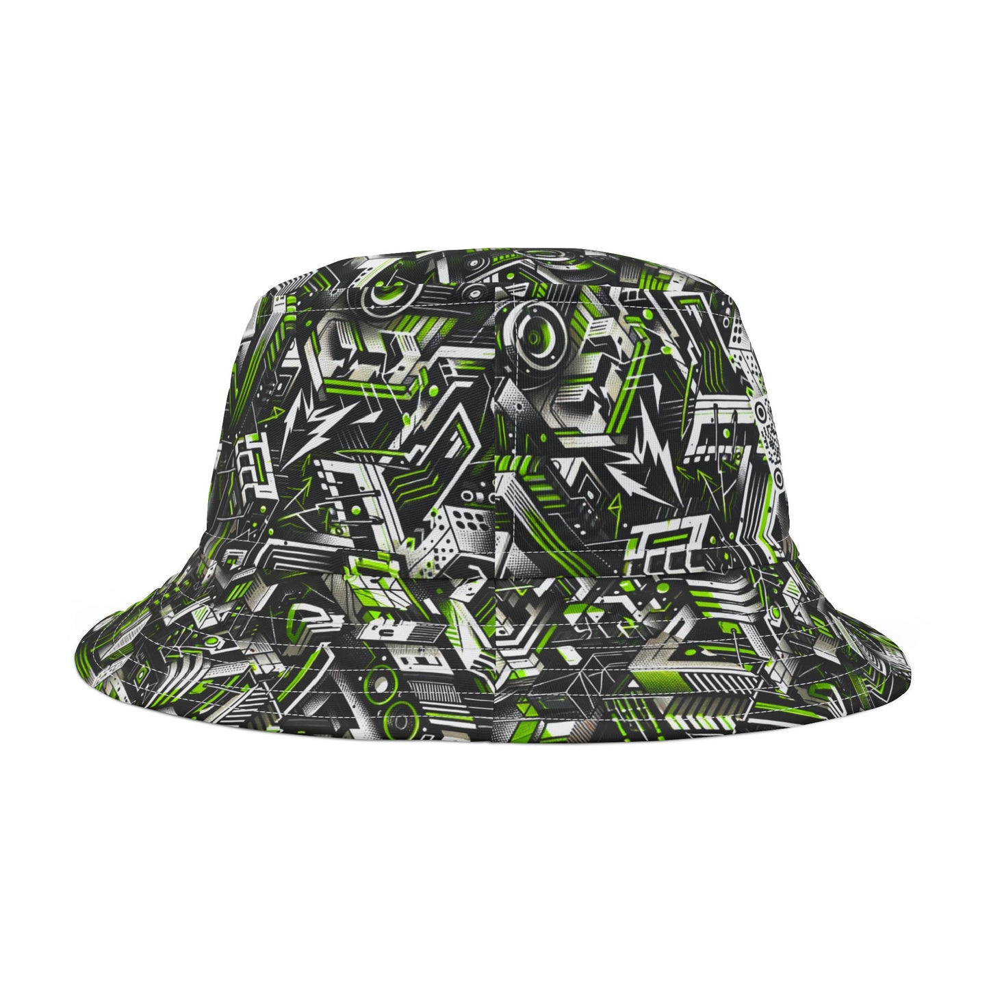 Graffiti Tech Fusion Bold Streetwear Fusion Bucket Hat - 8404 Design-53