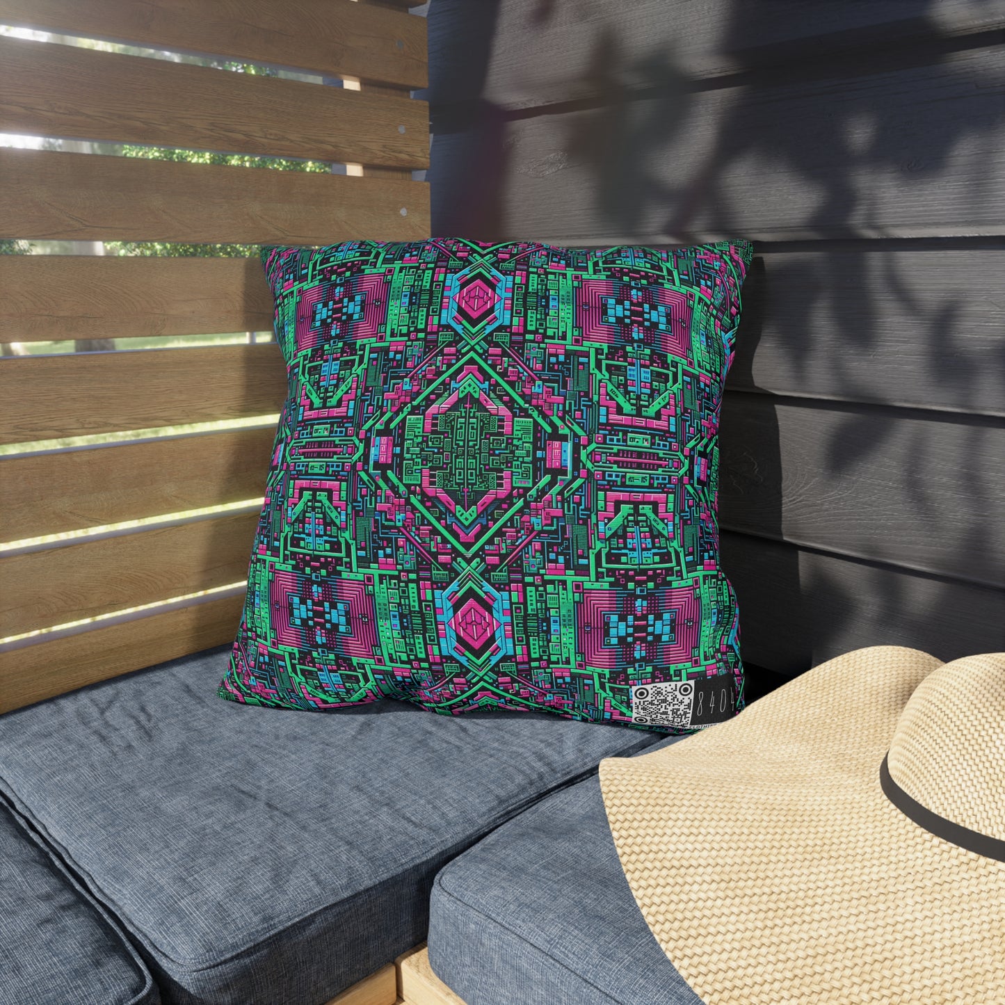 Digital Glitch Vibes Tech-Inspired Streetwear Outdoor Pillow - 8404 Design-71